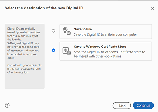 Where to save digital ID